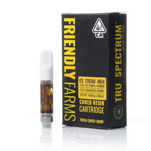 Friendly Farms – Ice Cream Milk – 1g Cured Resin Cartridge