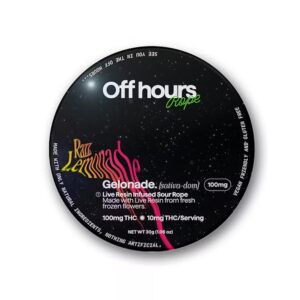 OFFHOURS Edible – Gelonade Sour Raspberry Lemonade Live Resin Rope – 100mg
