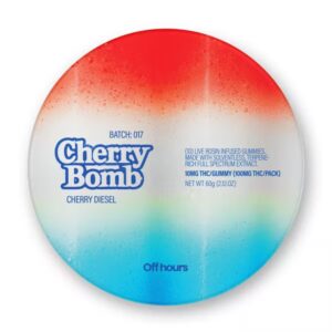 OFFHOURS Gummies – Cherry Diesel “Cherry Bomb” Live Rosin – 100mg Edible